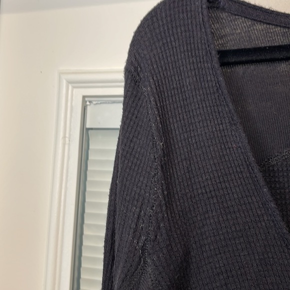 Free People We the Free Black Distressed Top - Picture 5 of 9